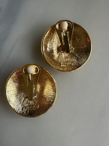 Vintage 1980’s Park Lane Signed Confetti Jewel Clip-on Earrings