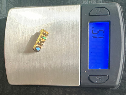 1960’s Goldtone Okie Lapel Pin Tie Tack with Enamel Tree and Water Drop