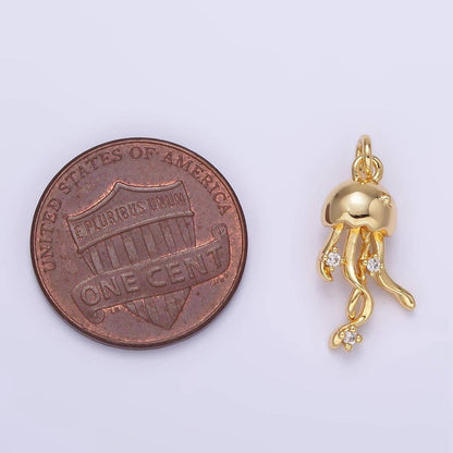24K Gold Filled Jellyfish Ocean Animal Charm