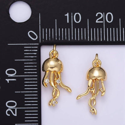 24K Gold Filled Jellyfish Ocean Animal Charm